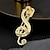 baratos Pregadeiras e Pins-Broches Clássico Retro Nota Musical Moda Personalizada Simples Na moda Broche Jóias Dourado Para Casamento Festa Presente Noivado Baile de Formatura Festival
