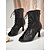 voordelige Danslaarzen-Zwarte veterschoenen met peeptoe voor dames, dansschoenen met hoge hak van mesh voor gala's en gala's &amp;feestoutfits