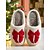 baratos Sapatos de Natal Femininos-chinelos brancos femininos com design de laço vermelho - chinelos macios e quentes para ambientes internos, perfeitos para noites aconchegantes de inverno e manhãs de Natal