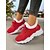 economico Sneakers da donna-scarpe da ginnastica sportive da donna foderate in pile rosso - scarpe da corsa calde e traspiranti per l'inverno, Natale, viaggi e abbigliamento casual