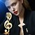baratos Pregadeiras e Pins-Broches Clássico Retro Nota Musical Moda Personalizada Simples Na moda Broche Jóias Dourado Para Casamento Festa Presente Noivado Baile de Formatura Festival