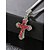 baratos Jóias Masculinas-Colar masculino com pingente de cruz em liga metálica, multicolorido, com design de cristal brilhante, acessório elegante para festas de fim de ano e uso casual. Ideal para presentear no Natal.