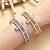 baratos Pulseiras-Zircão Incompatível Formato de Letras Moda Personalizada Na moda cromada Pulseira de jóias Prata / Dourado Para Casamento Festa Noivado Baile de Formatura