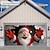 voordelige Kerst Garagedeurhoezen-Kerst garagedeurhoes, Kerstman breekt door de muur, grote hangende achtergrond, buiten, vakantiemuurbanner, tuin, huis, feestelijke 3D-feestdecoratie, seizoensgebonden kersttafereel
