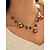 abordables Collier pour femme-Collier de Noël en alliage pour femme avec cloches rouges et vertes, ornement de flocon de neige, parfait pour la mode des fêtes et les cadeaux festifs