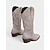 baratos Botas da moda-botas de cowboy vermelhas femininas com bordados ocidentais - estilo boêmio para natal, feriados e uso casual