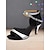 abordables Zapatos de baile latino-Zapatos de baile latino profesionales negros y rojos para mujer, tacones de salón con tiras y punta abierta, elegantes para actuaciones. &amp;Zapatos de práctica para bailarines de salsa y tango.