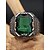 abordables Accessoires de Noël-Bague en alliage pour homme avec pierres précieuses, bijou gothique vintage avec grosse pierre, accessoire de mode multicolore, cadeau de Noël unique pour les fêtes et au quotidien