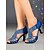 preiswerte Lateinamerikanische Schuhe-Professionelle Latein-Tanzschuhe für Damen in Blau mit Strasssteinen, glitzernde Ballsaal-Absätze mit offener Spitze, elegante Performance &amp;Wettkampftanzschuhe für Salsa und Tango