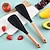 ieftine Ustensile de Gătit-Lingură spatulă multifuncțională cu mâner ergonomic din lemn - ustensilă de bucătărie durabilă, antiaderentă, pentru gătit, servit, răsturnat clătite, amestecat supă, amestecat aluat - neagră &amp;opțiuni