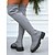abordables Zapatos de Navidad para Mujeres-Botas rojas por encima de la rodilla para mujer con suela gruesa antideslizante, botines de invierno elásticos estilo calcetín para atuendos casuales y fiestas navideñas. &amp;ropa de calle