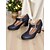 baratos Sapatos Mary Jane-Sapatos femininos de salto alto com tiras em T vermelhas e detalhe de fivela, estilo clássico e elegante, ideais para festas de Natal, eventos festivos e ocasiões formais