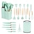 cheap Kitchen Set-Silicone Kitchenware Set 19-piece Tool Kit Set Storage Bucket Kitchen Knife Straw Color Set