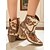 preiswerte Cowboy &amp; Western Stiefel-Goldene Pailletten-Westernstiefeletten für Damen mit Blumenstickerei – bequeme Blockabsätze für Abendveranstaltungen, Festivals und den Alltag