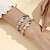 cheap Bracelets-Cubic Zirconia Classic Geometrical Sweet Heart Elegant Personalized Simple Trendy Chrome Bracelet Jewelry Silver / Golden For Wedding Party Engagement Prom