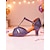 baratos Sapatos de Dança Latina-Sapatos de dança latina femininos roxos - sandálias profissionais para dança de salão, salsa e tango com tira em T e salto baixo para competição ou apresentações.