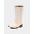 voordelige Cowboy &amp; Western Boots-Witte westernlaarzen voor dames - klassieke halfhoge stijl, comfortabele lage hak, perfect voor landelijke outfits, buitenevenementen en dagelijks gebruik