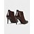 abordables Bottines-Bottines marron à talons hauts pour femmes avec porte-clés décoratif - un style élégant et chic, parfait pour le bureau, les occasions formelles et les soirées.
