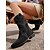 baratos Cowboy &amp; Western Boots-Botas de cano curto estilo western em camurça marrom para mulheres, com detalhes de tachas e salto bloco, ideais para passeios casuais, festivais e uso diário.