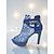 economico Décolleté Peep Toe-stivaletti alla caviglia sexy in rete con cinturino con fibbia, da donna, con plateau e punta aperta in pizzo viola, per la vita notturna e le feste