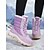 baratos Botas de neve e inverno-Botas de caminhada femininas roxas para o inverno – botas isoladas e impermeáveis com forro de pele sintética e sola antiderrapante resistente, ideais para neve, caminhadas e uso casual no inverno.