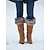 abordables Botas de nieve e invierno-Botas de cuña para mujer con forro de piel sintética - elegantes botas altas de ante para invierno y uso casual