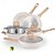 זול כלי בישול-סט סירים ומחבתות 12 חלקים, סט כלי בישול נון-סטיק, לבן