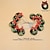 abordables Tiras LED y luces de guirnalda-Guirnalda de luces LED navideñas en miniatura con forma de corona floral, lazos rojos, bayas rojas, campanillas y diseño de hadas. Mide 1,5 m y tiene 10 leds. Funciona con pilas. Ideal para decorar