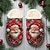 billige Herre julesko-Herretøfler med julenissetrykk - festlig rødt nisse-ansikt med LED-lys, koselige plysjtøfler til julemorgen, avslapning og ferieavslapning