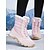 baratos Botas de neve e inverno-Botas de caminhada femininas roxas para o inverno – botas isoladas e impermeáveis com forro de pele sintética e sola antiderrapante resistente, ideais para neve, caminhadas e uso casual no inverno.