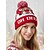 Χαμηλού Κόστους Γυναικεία Καπέλα-Γυναικείο χριστουγεννιάτικο πλεκτό σκουφάκι – κόκκινο με σχέδιο ταράνδου και πομ πομ, ύφασμα από πολυεστέρα, ιδανικό για εορταστικές εκδηλώσεις και χειμερινά ρούχα