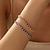 baratos Pulseiras-Zircão Clássico Geométrico Formato de Letras Elegante Moda Simples cromada Pulseira de jóias Prata / Dourado Para Casamento Festa Noivado Baile de Formatura