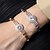 abordables Brazaletes-Zirconia Cúbica Zirconio Clásico Geométrico Forma de Alfabeto Moda Personalizado Lujo De moda Cromo Pulsera pulsera Plata / Dorado Para Boda Fiesta Pedida Fiesta de baile