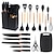 cheap Kitchen Set-A 19-piece kitchen cookware and knife set with building blocks, including an 11-piece silicone cookware set, 5 sharp stainless steel chef's knives, mixing tongs, and a cutting board