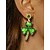 baratos Dia de São Patricio-Brincos femininos de liga metálica com design de trevo de cristal verde, perfeitos para o Dia de São Patrício e festas do dia a dia, elegantes e festivos.