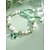 preiswerte Zubehör-Damen-Set aus Armband und Ohrringen mit Kleeblattmotiv aus einer Legierung und Acryl, grüne und weiße Perlen, perfekt für den St. Patrick's Day und den Alltag.