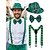 billige Tilbehør-Herrekostymetilbehørssett til St. Patricks dag, sett med grønn rutete hatt, sløyfe og bukseseler, polyestermateriale med flere mønstre, irsk festivalparade og festantrekk for menn