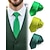 ieftine Accesorii-Cravată bărbătească din satin verde cu tema Sfântul Patrick, multiple nuanțe de verde, material fin din poliester, cravată în stil clasic și festiv pentru parade, petreceri, nunți și sărbători