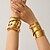 baratos Acessórios de Dança-Pulseiras Ajustáveis em Tom Dourado Boho - Punhos Forjados Braceletes Geométricos Abertos e Cuff de Braço Ondulado para Mulheres
