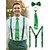 billige tilbehør-Herresæt med pailletter i polyester, seler og slips, lynlåsdesign, flere farver, perfekt til St. Patricks dag og karnevalsfester