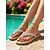 billige Kvinner-dameflip-flops med glitrende strass – komfortable, flate sandaler med flettet tausåle, uformelt sommerfottøy for bassengkanten, stranden og ferien