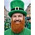 billige tilbehør-Herresæt med leprechaunhat og kunstskæg til St. Patricks Day, grøn irsk høj hat med aftageligt kunstskæg, blødt polyestermateriale, flerfarvede muligheder til parade-, fest- og festivaltøj
