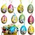 cheap Novelty Toys-20PCS Easter Eggs Rabbit Painting Pendant Foam Funny Painted Paper Eggs Colorful Educational Hanging Ornaments