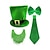 billiga Tillbehör-Herrkostym med pysslingkostym för St. Patricks dag, polyestermaterial, grön hög hatt med spänne, konstgjort skägg, fluga och slips, fester och högtidsfiranden