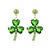 baratos Dia de São Patricio-Brincos femininos de liga metálica com design de trevo de cristal verde, perfeitos para o Dia de São Patrício e festas do dia a dia, elegantes e festivos.