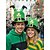 billiga St Patricks Day-Grön herrhatt med leprechaunmotiv för St. Patrick's Day, polyestermaterial med guldfärgad shamrock, perfekt för St. Patrick's och karnevalsfiranden, roligt och festligt tillbehör