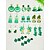 billige tilbehør-Akryl shamrock-øreringe til kvinder med shamrock-motiv til St. Patricks Day, let glitterdesign, flere kløver- og irsk-tema-stilarter tilgængelige, perfekte til parader, fester, begivenheder og højtidsfejringer.