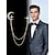 abordables Boda ACC-Broche de aleación con forma de luna y estrella de diamantes falsos para hombre, disponible en oro y plata, perfecto para bodas y eventos formales.