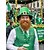billige tilbehør-Herresæt med leprechaunhat og kunstskæg til St. Patricks Day, grøn irsk høj hat med aftageligt kunstskæg, blødt polyestermateriale, flerfarvede muligheder til parade-, fest- og festivaltøj