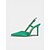 billige Slingback pumps-Damegrønne satin slingback-hæle, spidse tå-pumps til fest til St. Patricks Day
